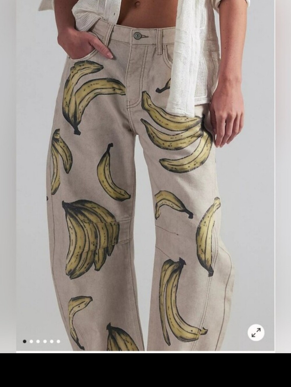 NWT We The Free Printed Good Luck Barrel Jeans  Go Bananas SAMPLE